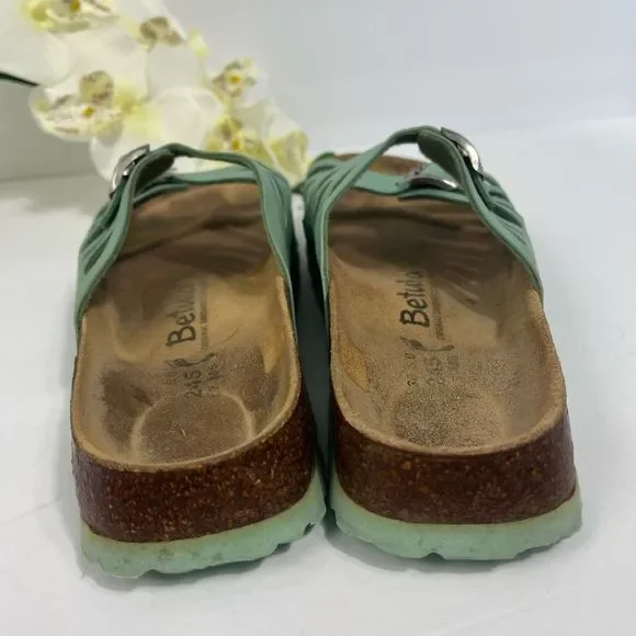 Birkenstock Green Sandals with Silver Buckles - Picture 6 of 14